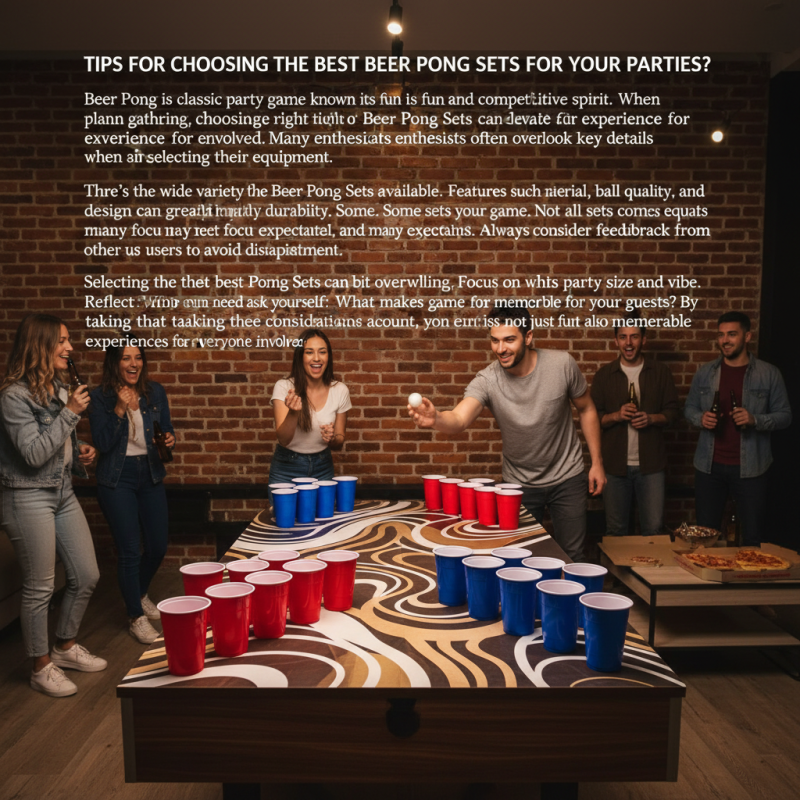Tips for Choosing the Best Beer Pong Sets for Your Parties?