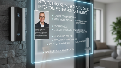 How to Choose the Best Audio Door Intercom System for Your Needs?