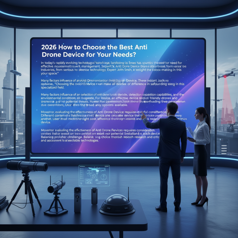 2026 How to Choose the Best Anti Drone Device for Your Needs?