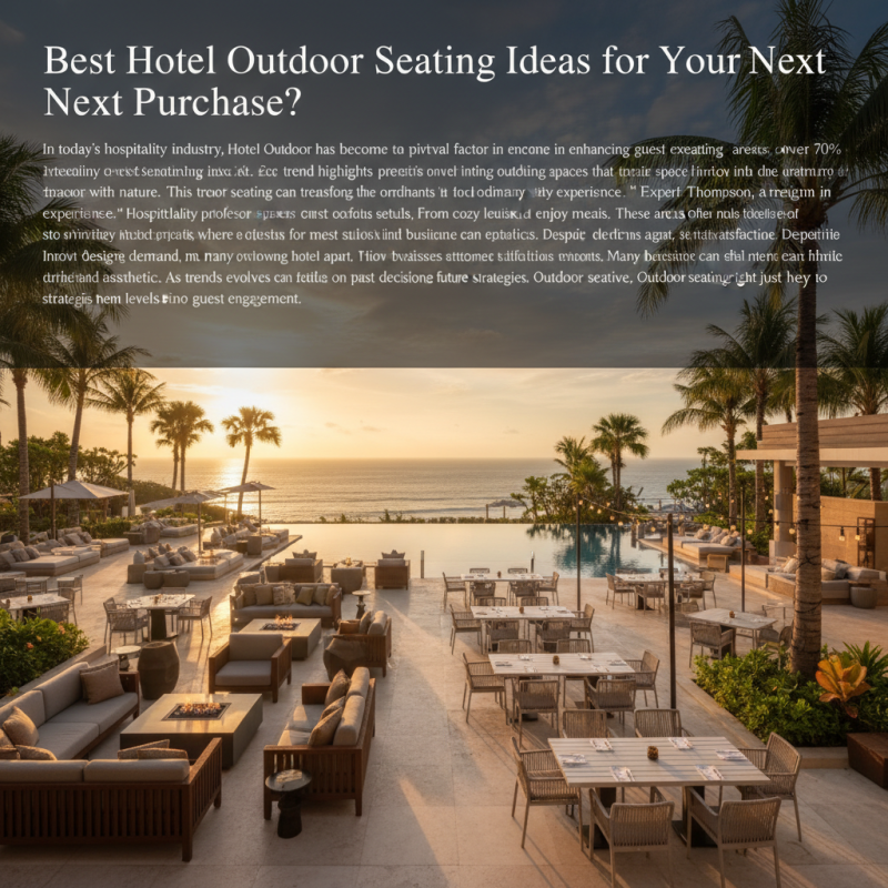 Best Hotel Outdoor Seating Ideas for Your Next Purchase?