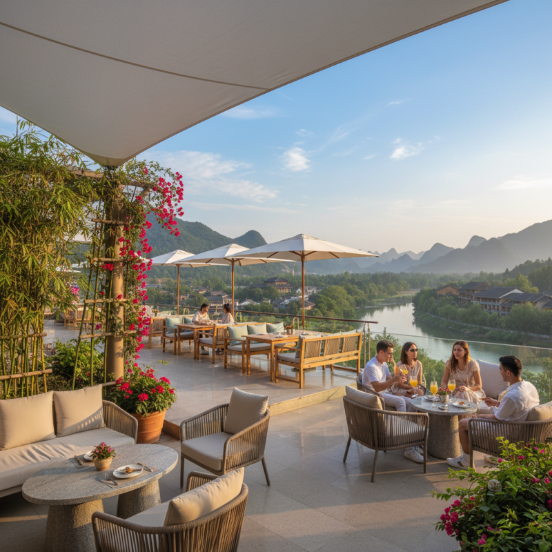 Top 10 Hotels in China with Stunning Outdoor Seating Options?