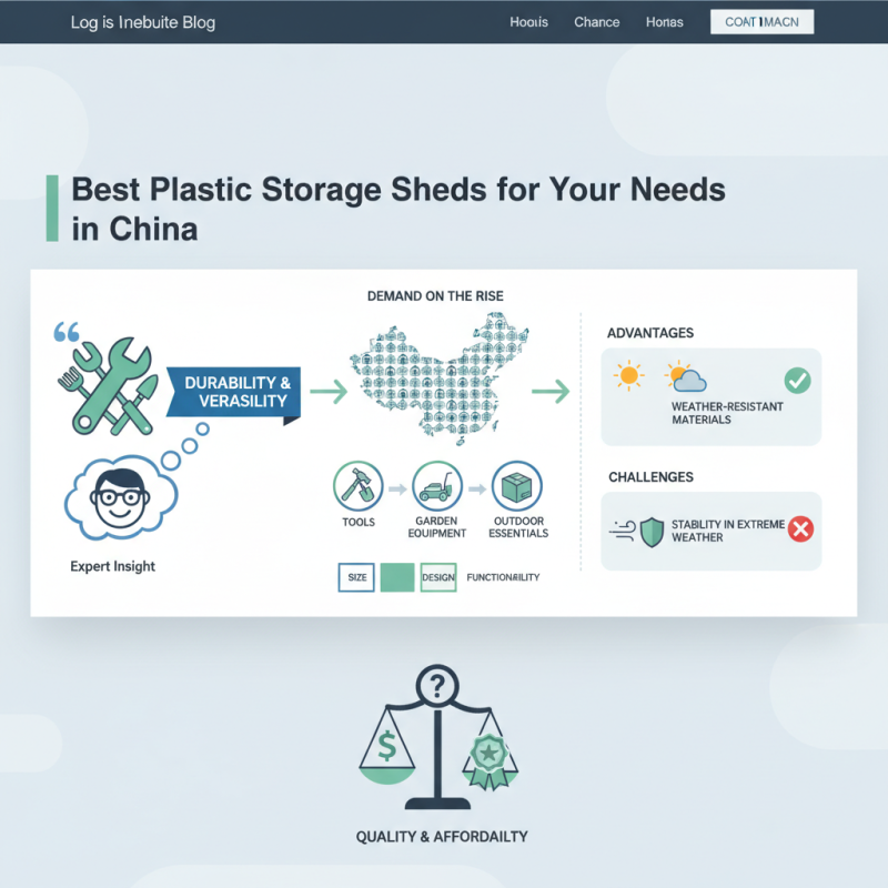 Best Plastic Storage Sheds for Your Needs in China?