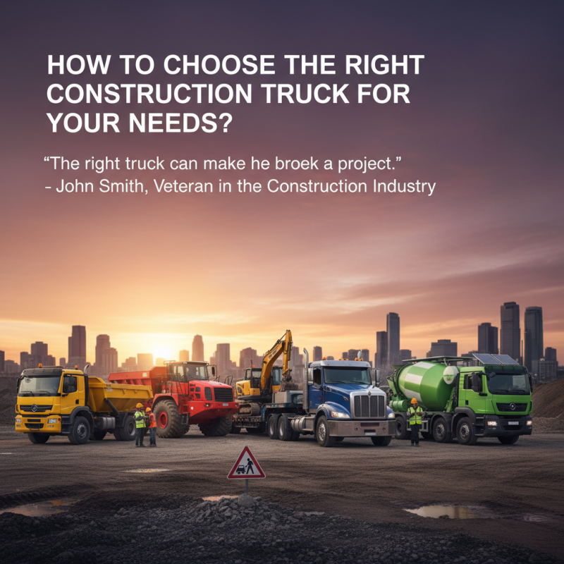 How to Choose the Right Construction Truck for Your Needs?