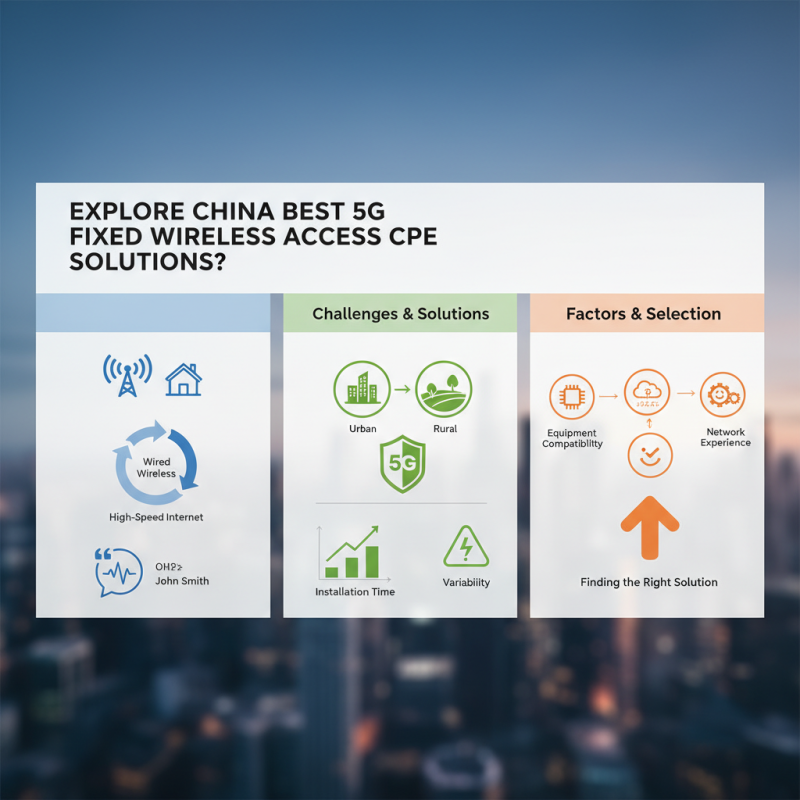 Explore China Best 5G Fixed Wireless Access CPE Solutions?