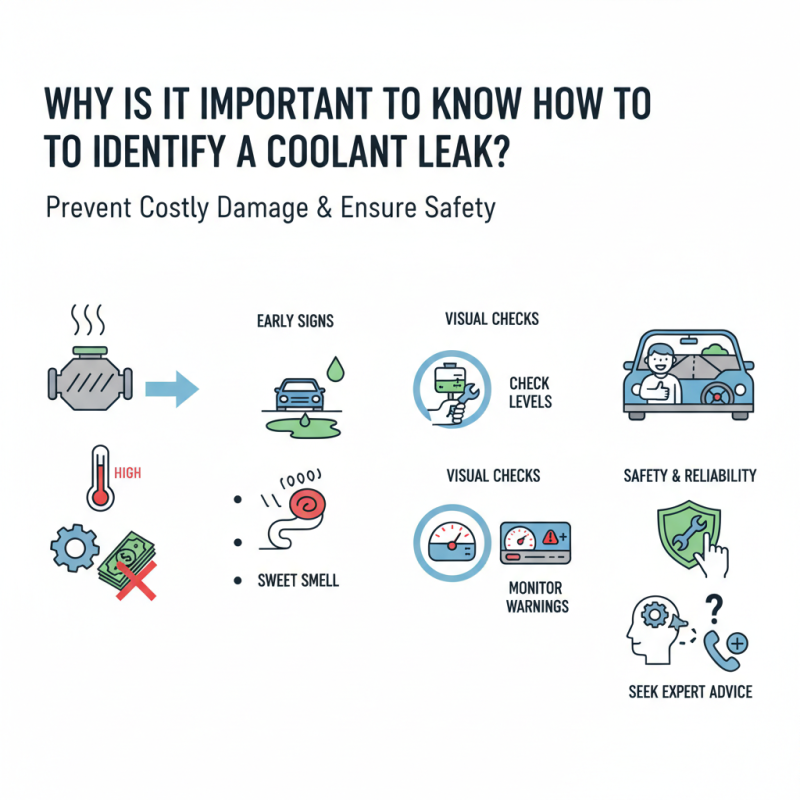 Why is it important to know how to identify a coolant leak?