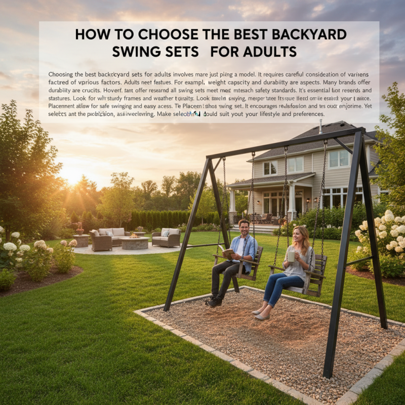 How to Choose the Best Backyard Swing Sets for Adults?