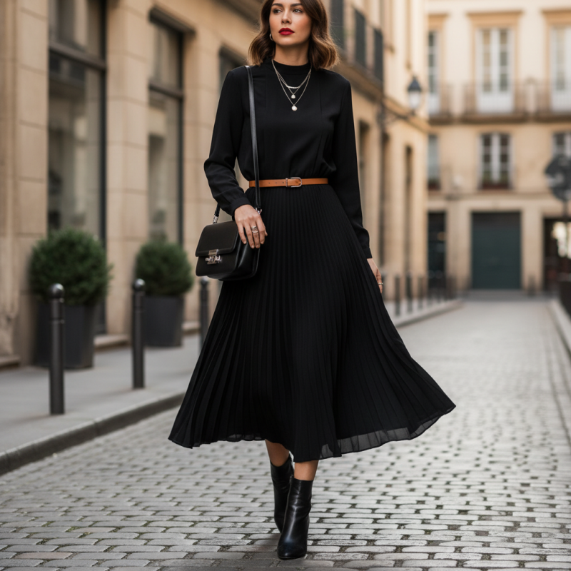 What is a Black Pleated Dress and How to Style It?