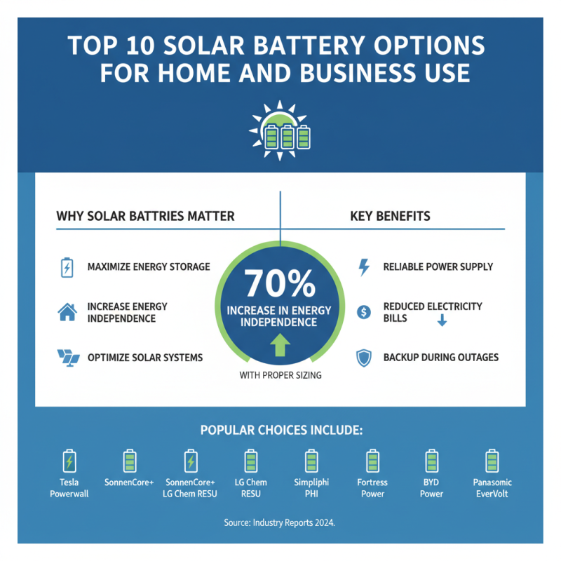 Top 10 Solar Battery Options for Efficient Energy Storage Solutions?