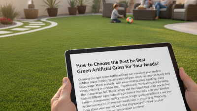 How to Choose the Best Green Artificial Grass for Your Needs?