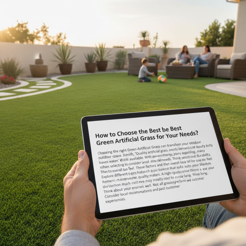 How to Choose the Best Green Artificial Grass for Your Needs?