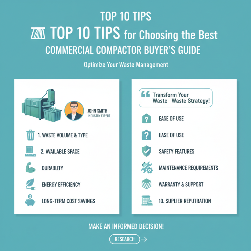 Top 10 Tips for Choosing the Best Commercial Compactor?