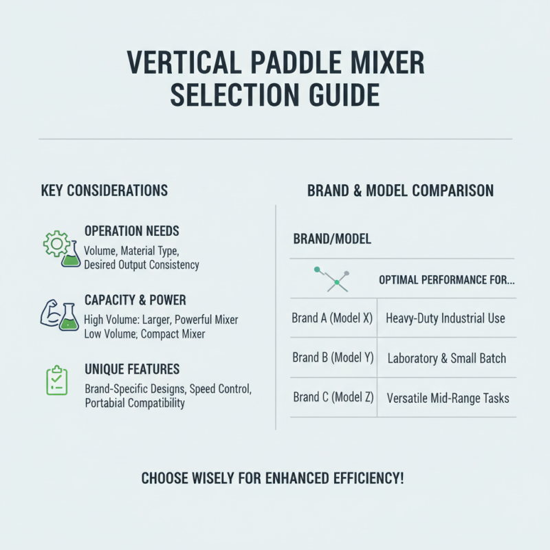 2026 How to Choose the Right Vertical Paddle Mixer for Your Needs?
