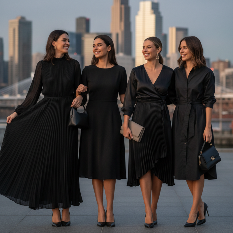 Top Black Pleated Dress Styles for Global Buyers Today?