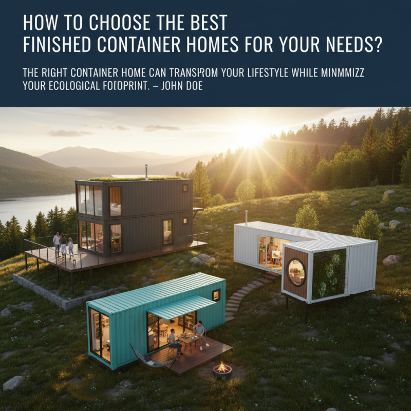 How to Choose the Best Finished Container Homes for Your Needs?