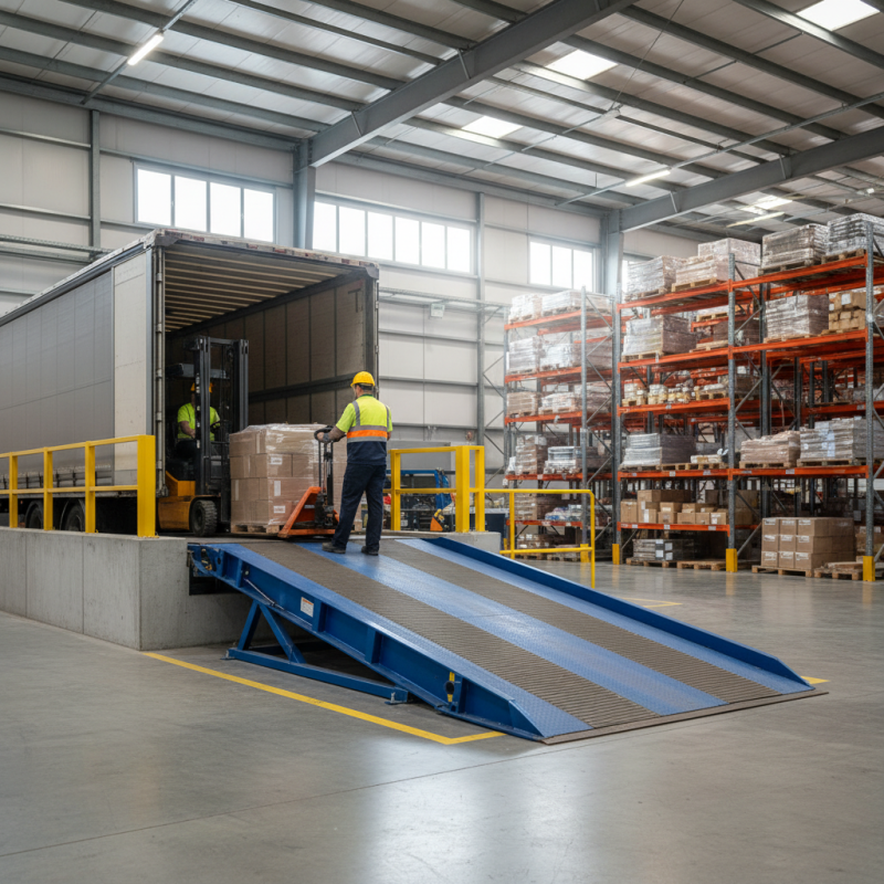 How does a hydraulic dock leveler work in warehouses?