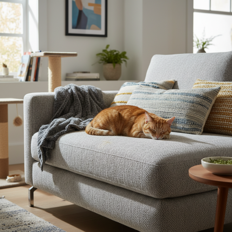 How to Choose the Best Sofa Fabric for Cat Owners?