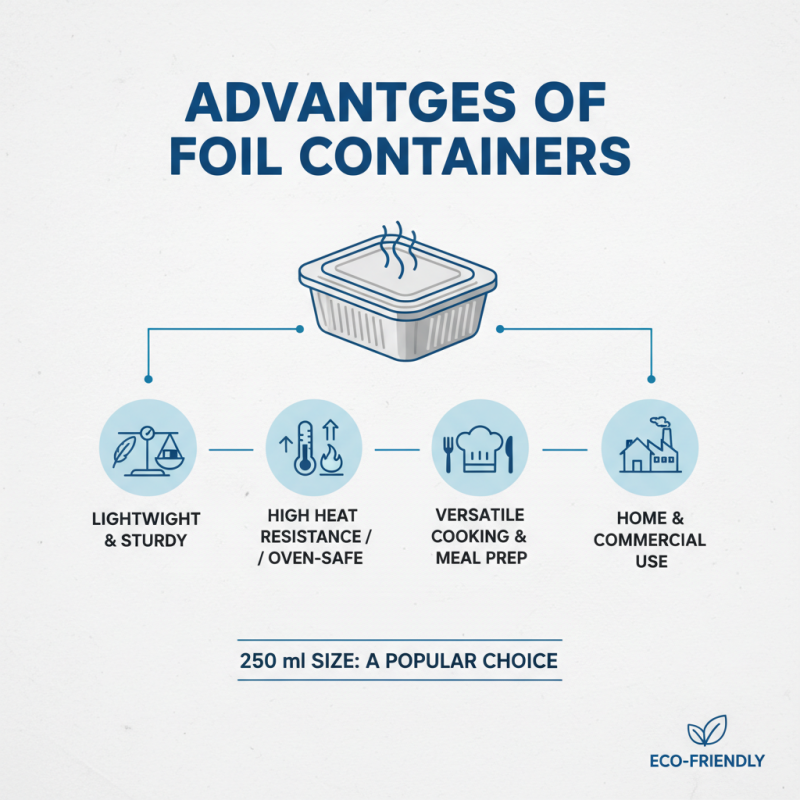 What is a 250 ml foil container and its uses?
