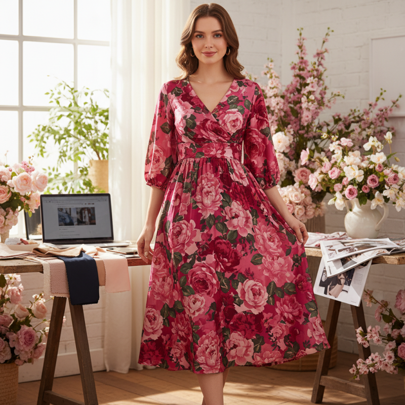 Where to Buy the Best Dark Pink Floral Dress Online?