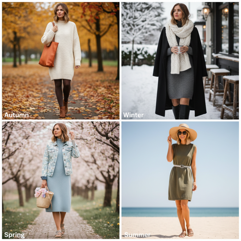 How to Style a Sweater Dress for Every Season?