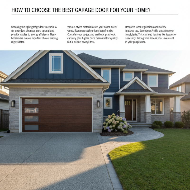 How to Choose the Best Garage Door for Your Home?