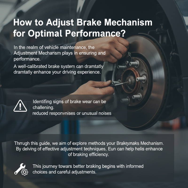 How to Adjust Brake Mechanism for Optimal Performance?