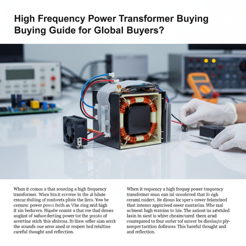 High Frequency Power Transformer Buying Guide for Global Buyers?