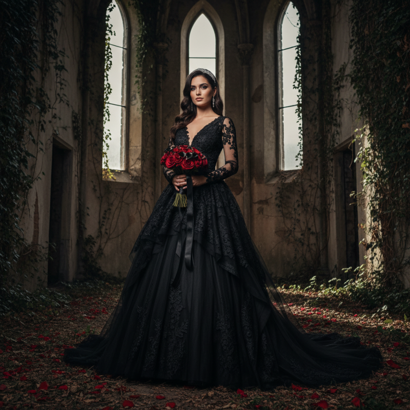 What is the Allure of Black Wedding Gowns for Modern Brides?