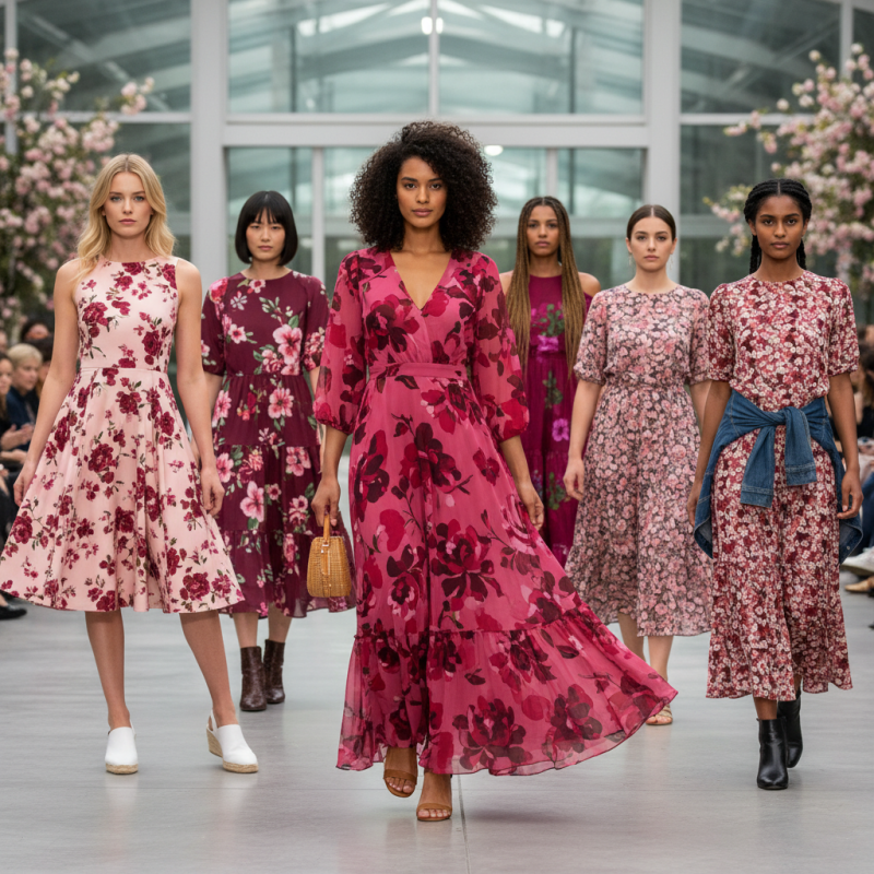 Trending Dark Pink Floral Dress Styles for Global Buyers?