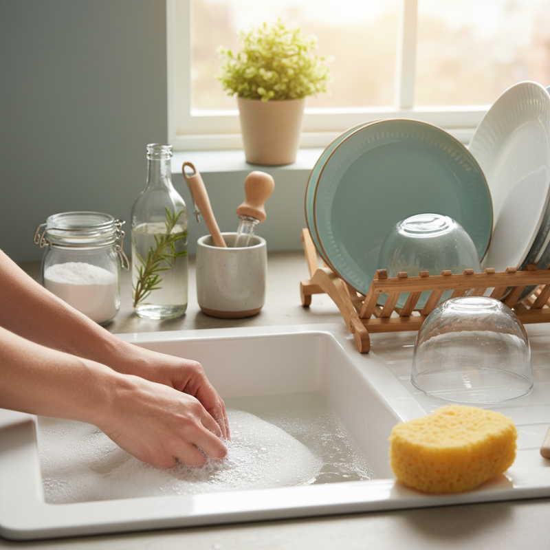 How can I reduce chemicals in dishwashing effectively?