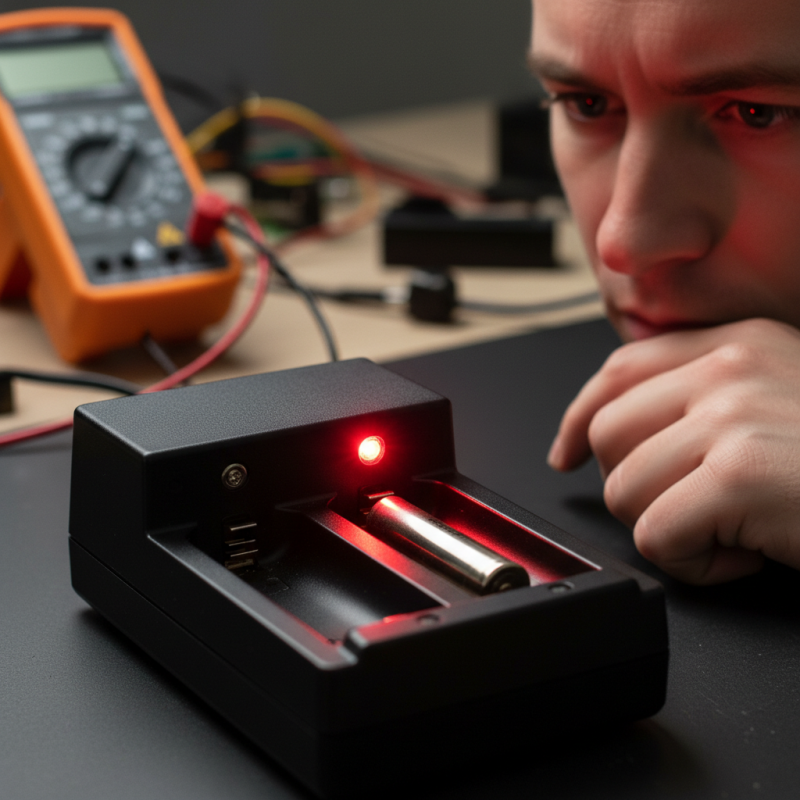 What does the flashing red light on a battery charger mean Tips?