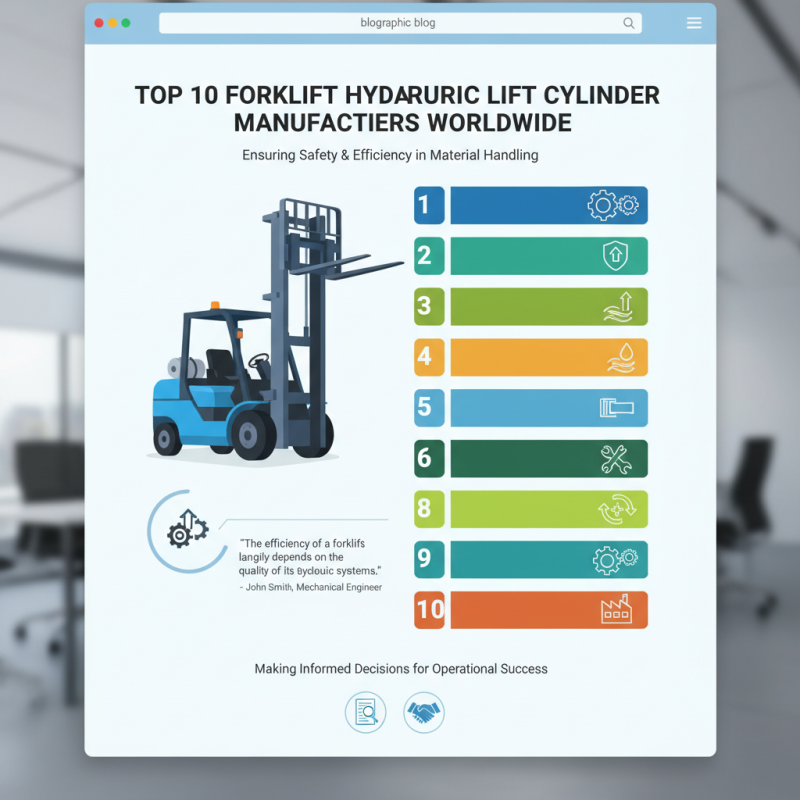 Top 10 Forklift Hydraulic Lift Cylinder Manufacturers Worldwide?
