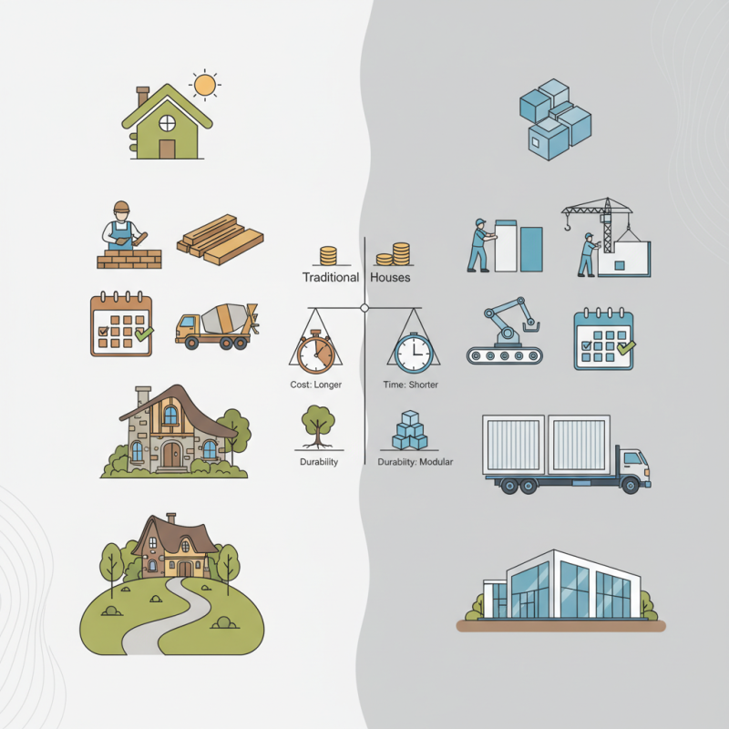 What is the difference between traditional and prefabricated houses?