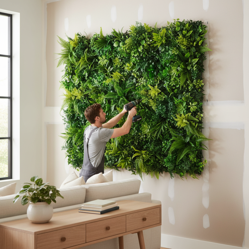 How to Install an Artificial Green Wall on Drywall Easily?