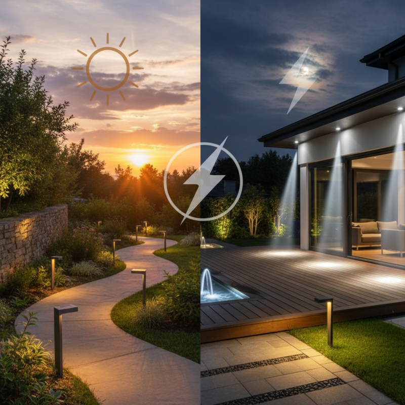 How to Choose Between Solar and Electric Outdoor Lights?