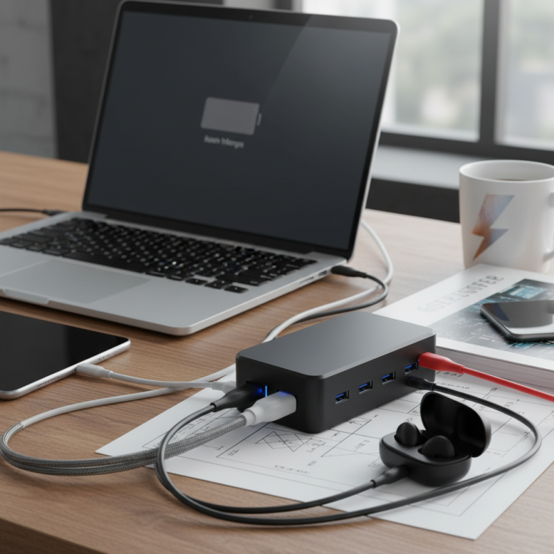 Why is my laptop charging slowly on a multi-port charger?