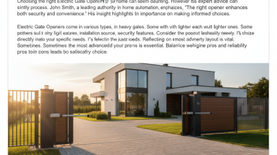 How to Choose the Right Electric Gate Opener for Your Home?