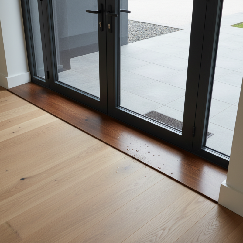 What is the function of door thresholds in home design?