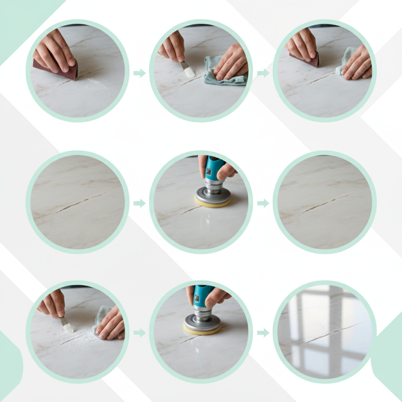How to fix deep scratches in a marble dining table easily?