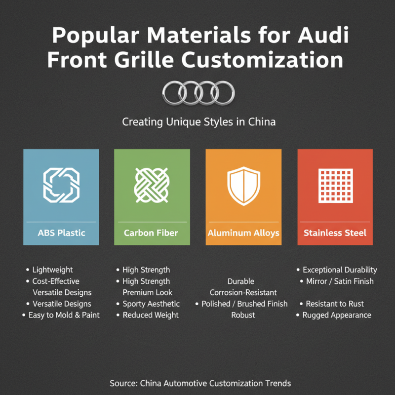 China Top Front Grill Audi Customization Trends and Popular Styles?