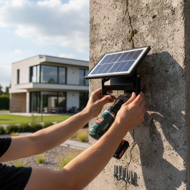 How to Install Solar Flood Lights on Concrete Wall Easily?