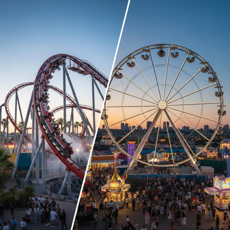 Top 10 Differences Between Roller Coasters and Ferris Wheels?