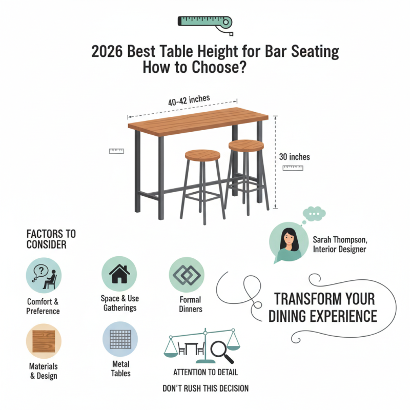 2026 Best Table Height for Bar Seating How to Choose?