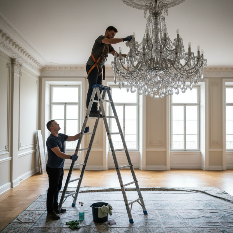 How to Clean a High Ceiling Chandelier Easily and Safely?