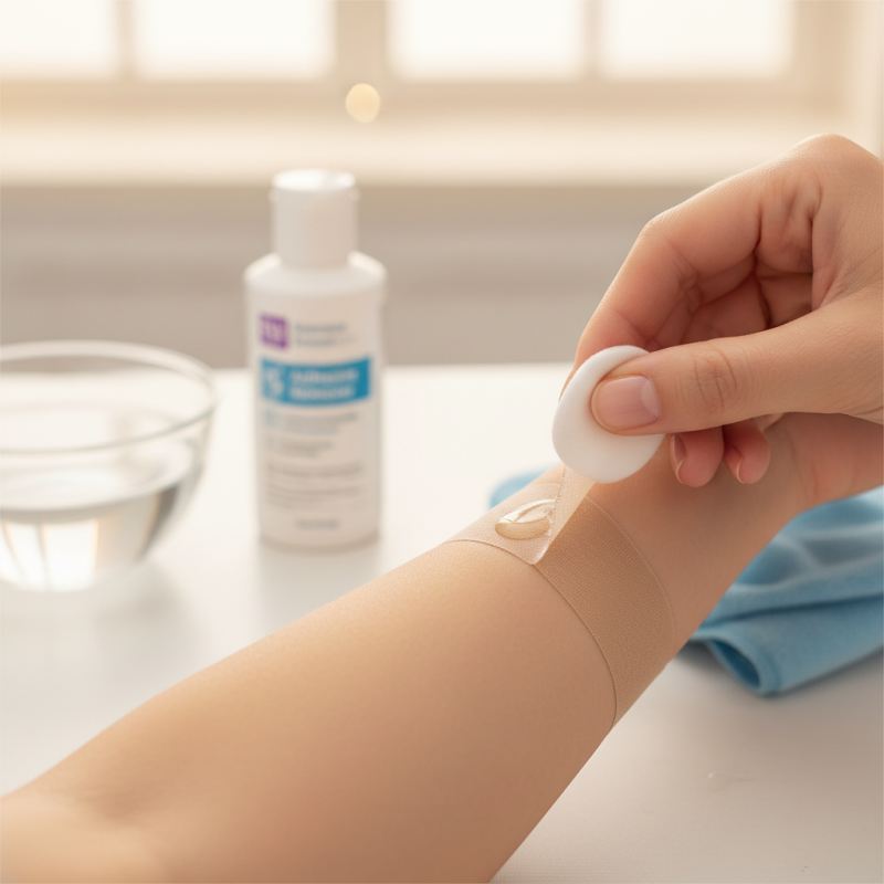 How to safely remove medical adhesive from skin?