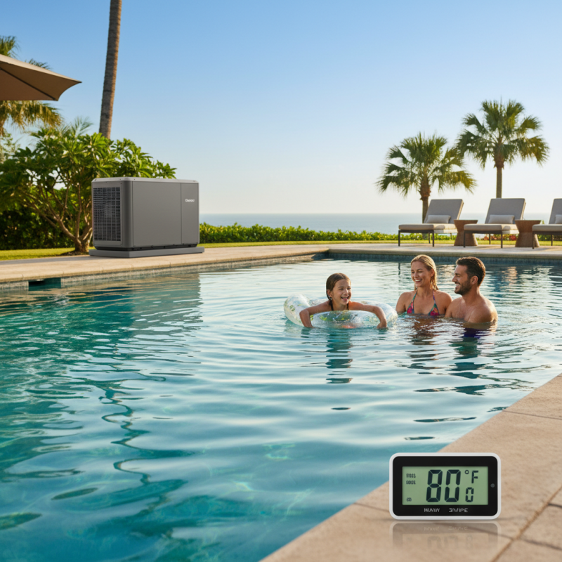 What is the ideal temperature for a pool heat pump?
