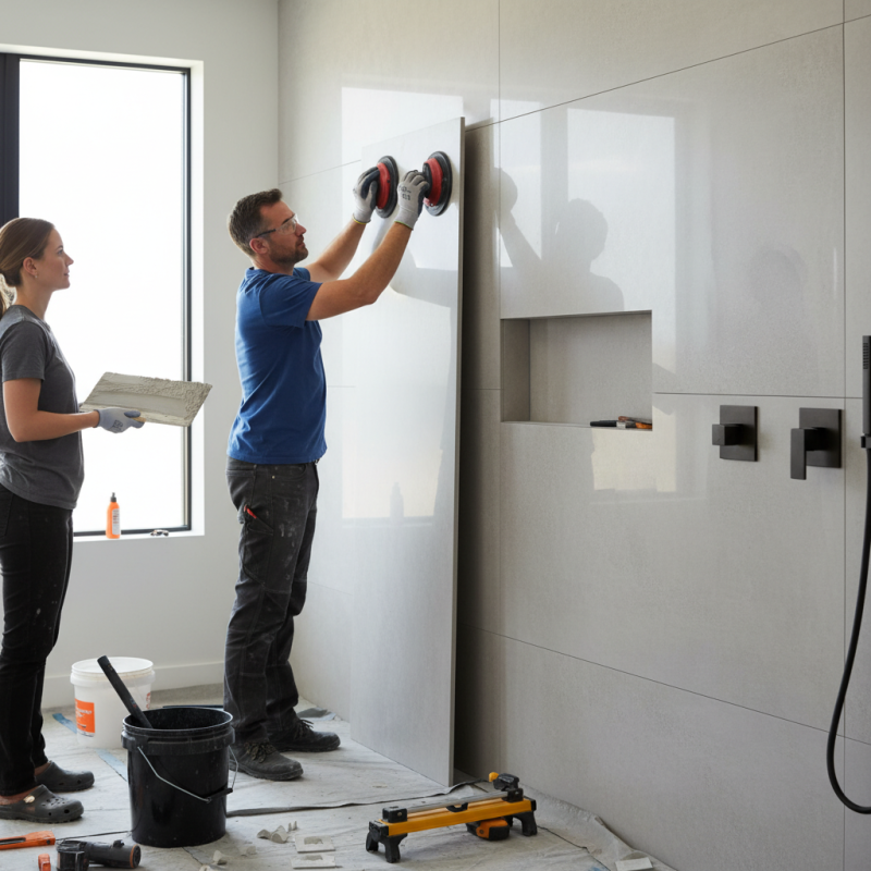 How to Install Large Format Porcelain Tiles on Walls Easily?