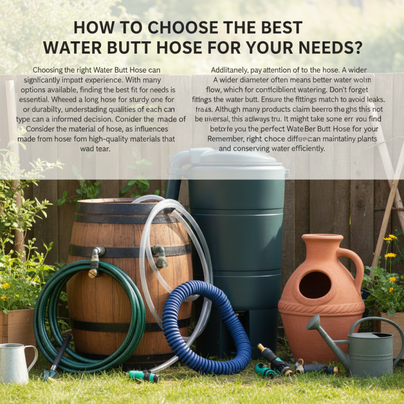 How to Choose the Best Water Butt Hose for Your Needs?