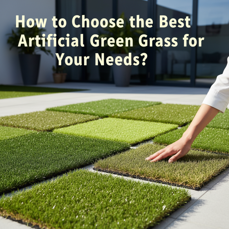 How to Choose the Best Artificial Green Grass for Your Needs?