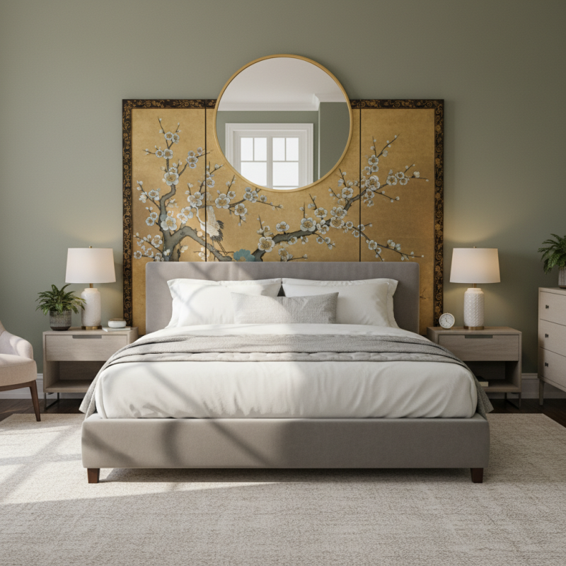 How to Use a Folding Screen as a Stylish Headboard?