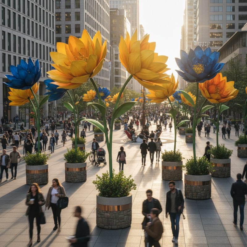 How to Secure Giant Flowers in Busy Areas Safely?